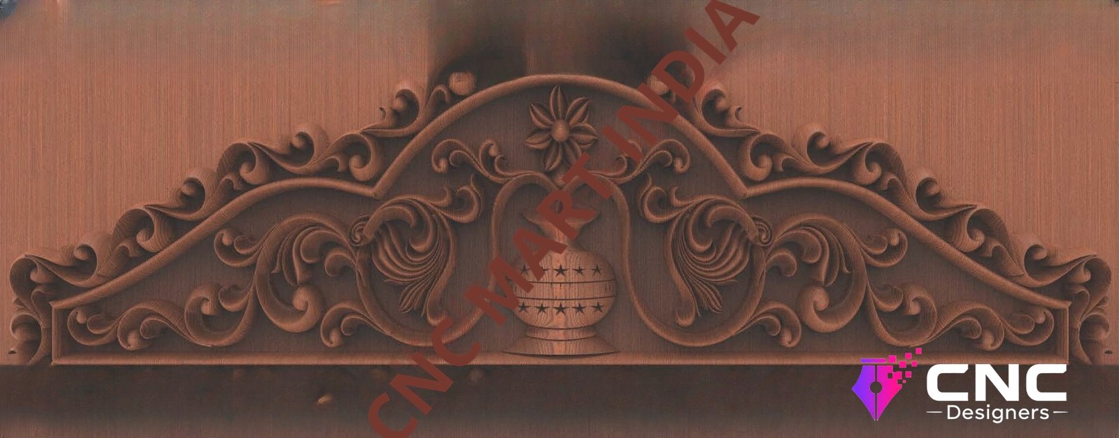 Beds & Sofa - BS-59 Elegant Floral Crown Pediment 3D Relief Design